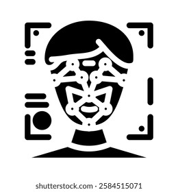 face tracking augmented reality glyph icon vector. face tracking augmented reality sign. isolated symbol illustration