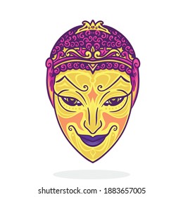 face traditional mask logo illustration