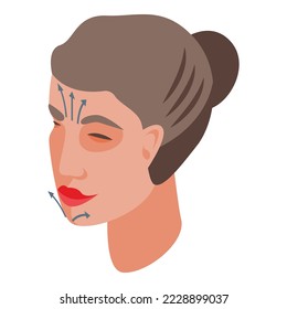 Icono de tratamiento facial vector isométrico. Masaje facial. Chica de piel