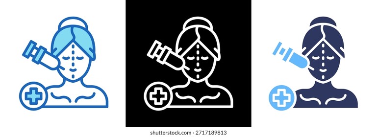 Tratamiento facial Icon triplestyle Ilustración vectorial