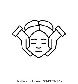 Icono del vector de tratamiento facial que puede modificar o editar fácilmente

