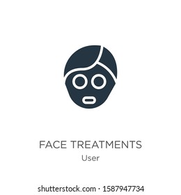 Face treatments icon vector. Trendy flat face treatments icon from user collection isolated on white background. Vector illustration can be used for web and mobile graphic design, logo, eps10