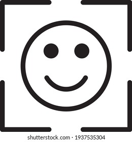Face Unlock outline icon for website or other content