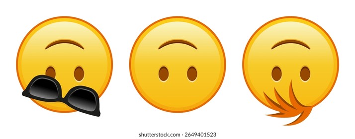 Face Upside Down Set of three emoji