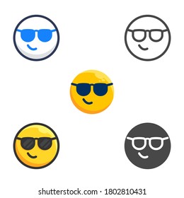 face use glasses flat icon