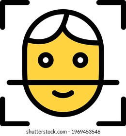 icono de línea de color de vector de la cara