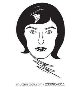 diseño gráfico del vector de la cara, dibujo de tatuajes de arte, dibujo a mano, uso de impresión