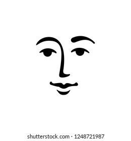 face vector icon. face sign on white background. face icon for web and app