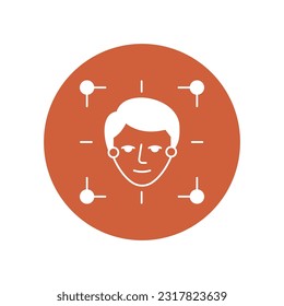 Icono de vector facial con colores de fondo de moda que pueden editar o modificar fácilmente 

