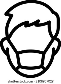 ilustración de face Vector en un fondo transparente. Símbolos de calidad premium. Icono vectorial de trazo para el concepto y diseño gráfico.