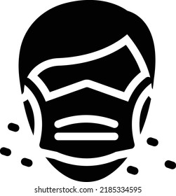 Vektorgrafik im Gesicht auf transparentem Hintergrund. Hochwertige Symbole. Glyphen Vektorsymbole für Konzept und Grafikdesign. 

