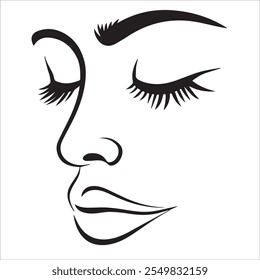 Vector de la cara, mujer de la cara de la belleza, logotipo, Ilustración vectorial, Vector de la cara de la silueta de la mujer