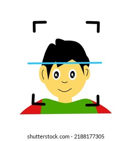 face verification cartoon photo vector illustration