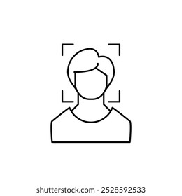 face verification thin outline icon vector design good for web or mobile app