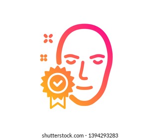 Face verified icon. Access granted sign. Facial identification success symbol. Classic flat style. Gradient face verified icon. Vector