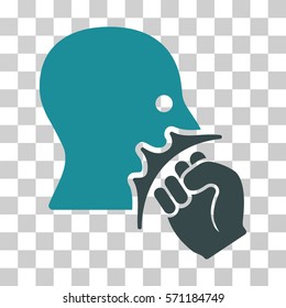 Face Violence Strike icon. Vector illustration style is flat iconic bicolor symbol, soft blue colors, transparent background. Designed for web and software interfaces.