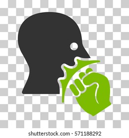 Face Violence Strike icon. Vector illustration style is flat iconic bicolor symbol, eco green and gray colors, transparent background. Designed for web and software interfaces.