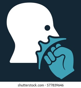 Face Violence Strike vector icon. Flat bicolor blue and white symbol. Pictogram is isolated on a dark blue background. Designed for web and software interfaces.