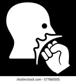 Face Violence Strike vector icon. Flat white symbol. Pictogram is isolated on a black background. Designed for web and software interfaces.