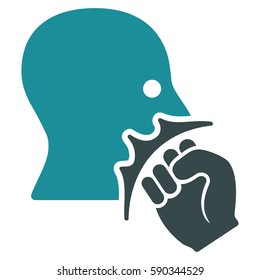 Face Violence Strike vector icon. Flat bicolor soft blue symbol. Pictogram is isolated on a white background. Designed for web and software interfaces.