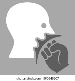 Face Violence Strike vector icon. Flat bicolor dark gray and white symbol. Pictogram is isolated on a silver background. Designed for web and software interfaces.