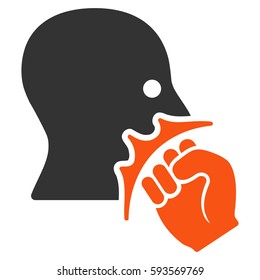 Face Violence Strike vector icon. Flat bicolor orange and gray symbol. Pictogram is isolated on a white background. Designed for web and software interfaces.