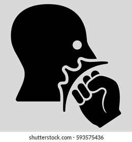 Face Violence Strike vector icon. Flat black symbol. Pictogram is isolated on a light gray background. Designed for web and software interfaces.