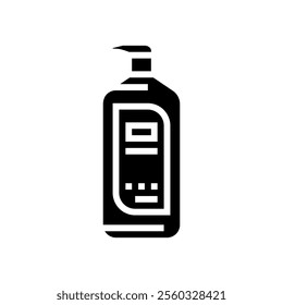 face wash bottle men cosmetic glyph icon vector. face wash bottle men cosmetic sign. isolated symbol illustration