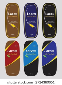 Diseño de Vector de botella de lavado facial