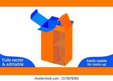 Face wash with cream packaging box dieline template and 3D box design