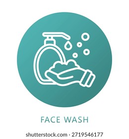 Relleno De Gradiente De Lavado De Cara, Mini Icono De Ilustración Relacionado Con El Cuidado Personal, Tienda De Belleza, Cuidado Corporal Y Más. Uso Para El Concepto Moderno, Ui, Web Ux Y Desarrollo De App.