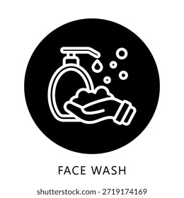 Botón De Icono De Lavado De Cara, Mini Ilustración Relacionada Con El Cuidado Personal. Uso Para El Concepto Moderno, Ui, Web Ux Y Desarrollo De App.