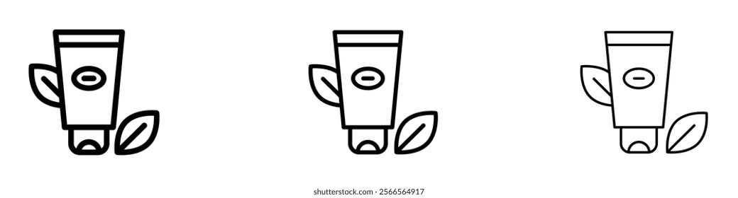 Face wash icon in tree different line stroke sizes.