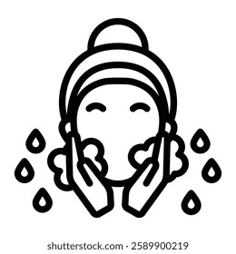 Face Wash Vector Line Icon Design For Personal And Commercial Use