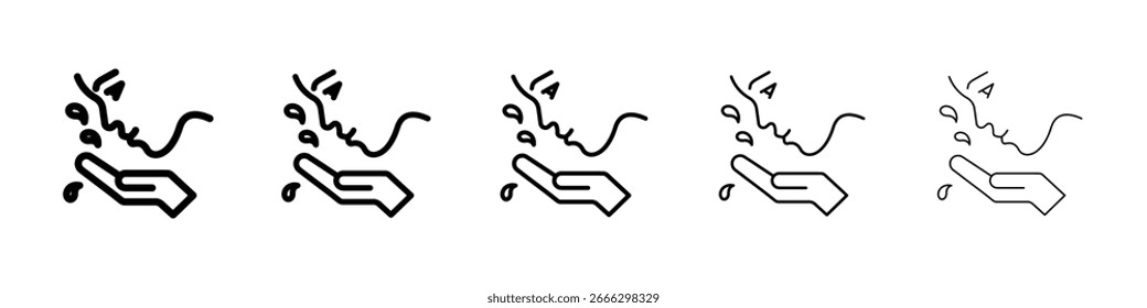 Face washing icon logo in stroke lines collection