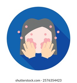 Face WashRounded flat multi color. Vector EPS 10 for print, digital UI, UX kit, web and app development for health, personal care, body treatment and more.