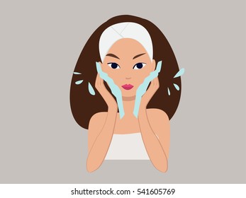 face water cleansing vector