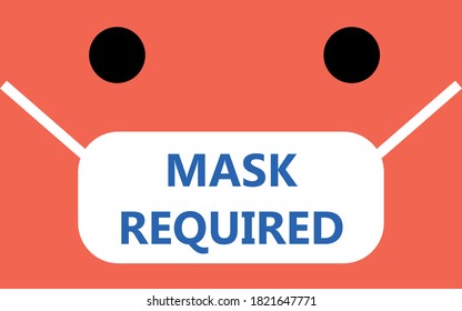 Face wearing  mask required concept. Safety mask against Coronavirus the epidemic. 