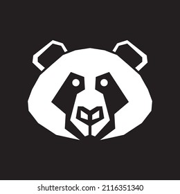 face white panda robot logo design, vector graphic symbol icon sign illustration