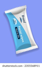 face wipes on blue background