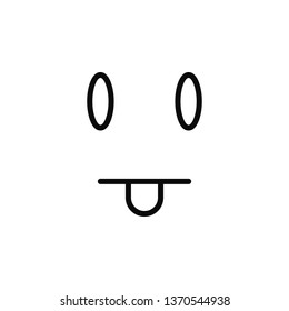 face, with, tongue icon. Simple thin line, outline vector of Emotion icons for UI and UX, website or mobile application