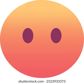 Ícone de emoji de rosto sem boca. Cores modernas, elemento popular para mídias sociais e designs digitais. Emoticon, elemento isolado.