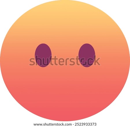 Face without mouth emoji icon. Trendy colors, popular element for social media and digital designs. Emoticon, isolated element.