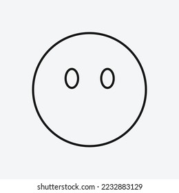 Face without mouth emoji isolated on white background. Mouthless face emoticon symbol modern, simple, vector, icon for website design, mobile app, ui. Vector Illustration