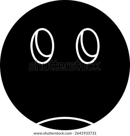 Face Without Mouth Glyph Vector Icon Design