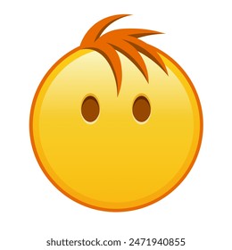 Face without mouth Large size of yellow emoji smile with hair