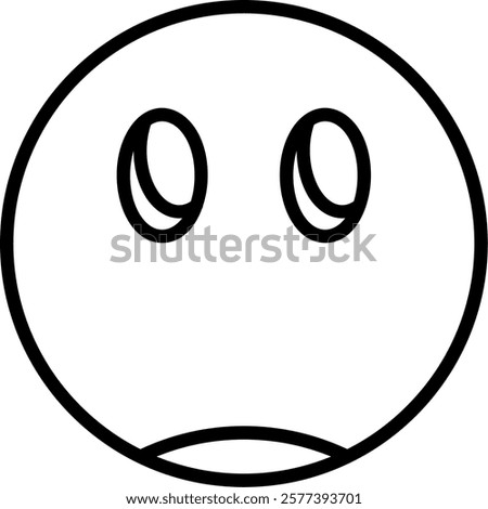 Face Without Mouth Line Vector Icon Design