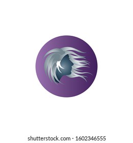 face woman abstract logo design template