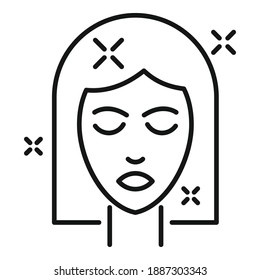 Face woman beautician icon. Outline face woman beautician vector icon for web design isolated on white background