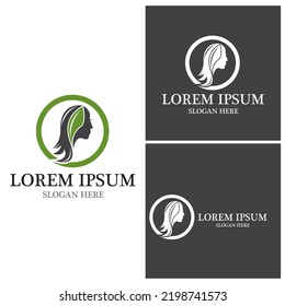 Face woman beauty spa logo vector